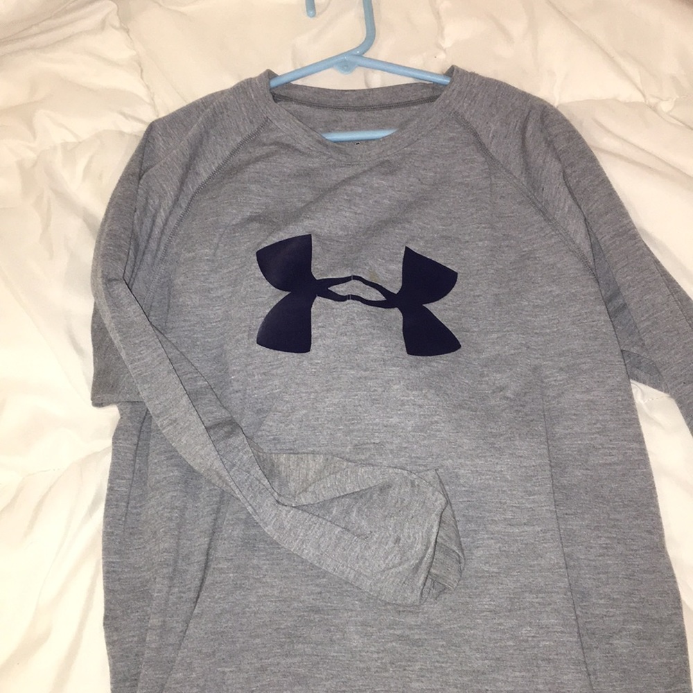 youth boys gray under armour long sleeve